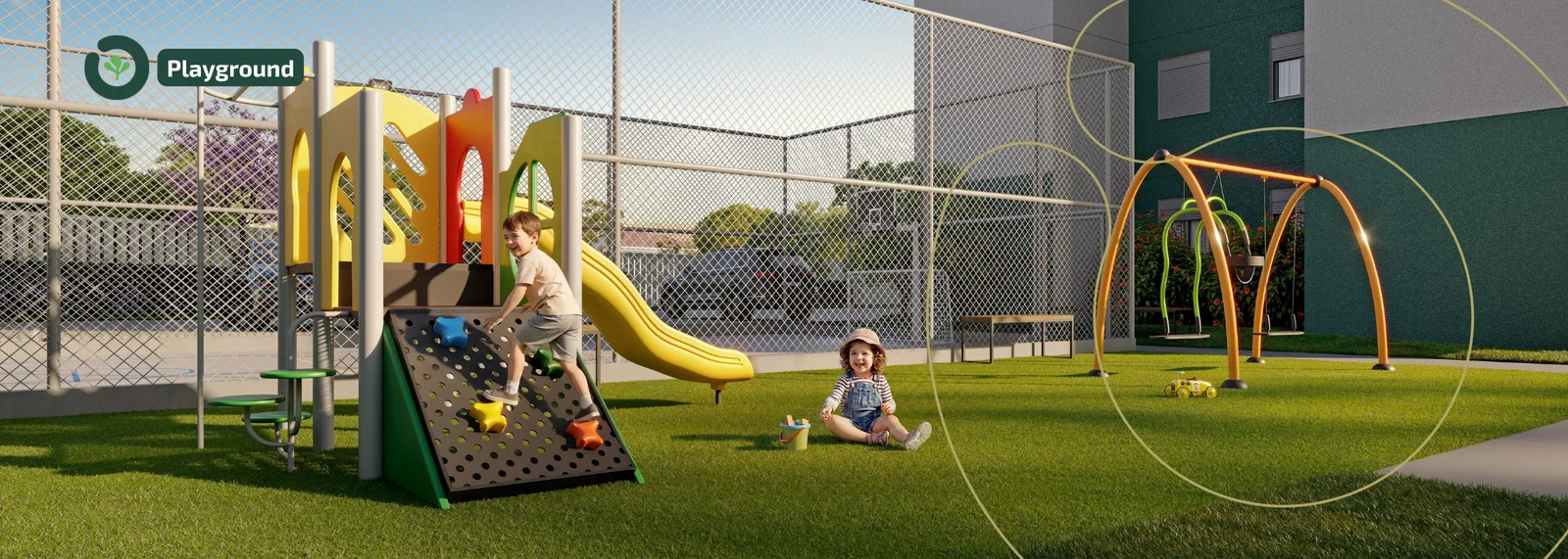 Playground do Open Arvoredo — condomínio-parque Passo d'Areia